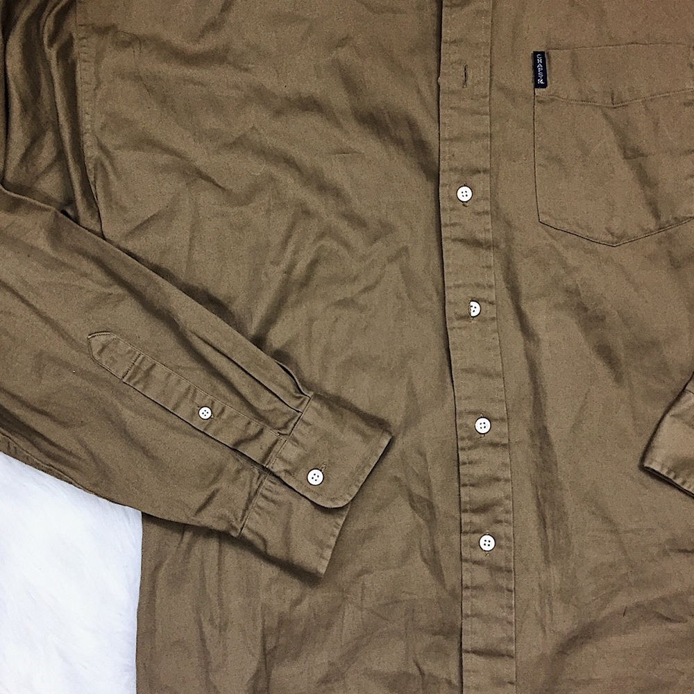 Chaps Button Down Shirt Ralph Lauren Brown XL EUC - Picture 3 of 4